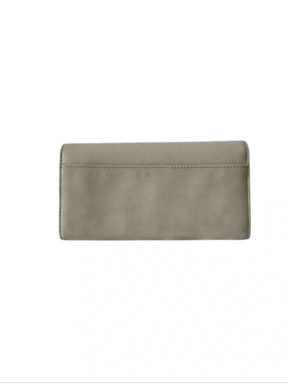 Kate Spade Thistle Continental Wallet Gray Suede Leather Medallion GUC